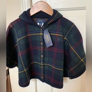 Polo Ralph Lauren Plaid Wool Hooded Poncho 2/3